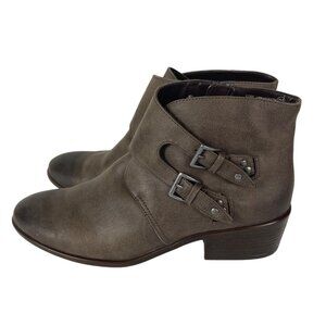 Aerosoles Urban Myth Womens Ankle Boots Siz 10M Brown Buckle Detail Faux Leather